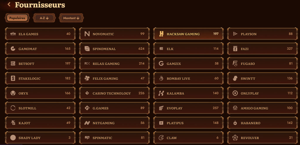 Fournisseurs de jeux du casino Wild Robin